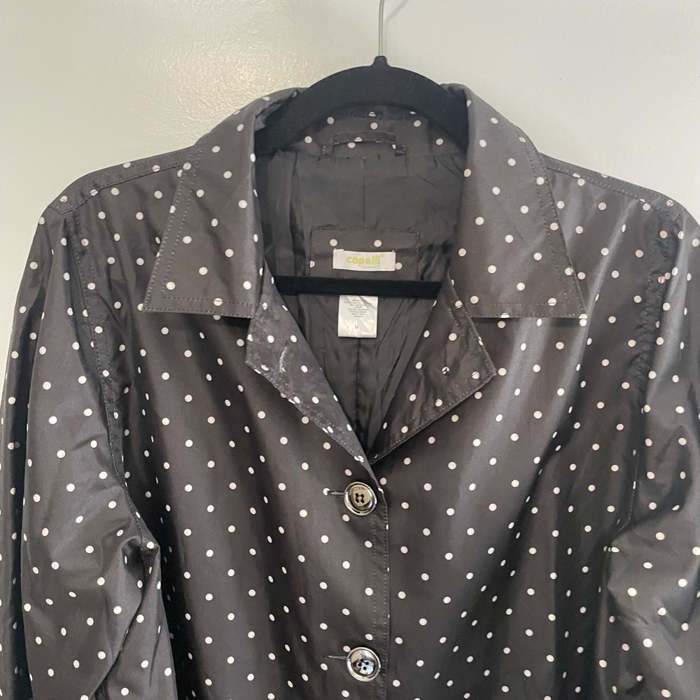 Vintage Polka Dot Belted Trench Rain Coat - Picture 6 of 7